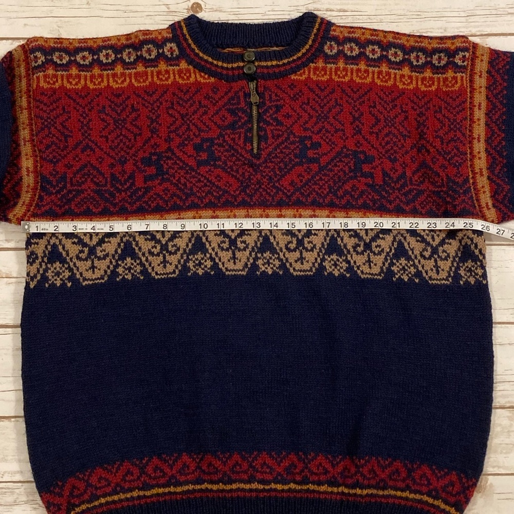 Vintage Dale Of Norway Olympic Nagano 1998 Quarter Zip Wool Sweater XL - Picture 2 of 12
